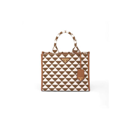 Small Prada Symbole jacquard fabric handbag