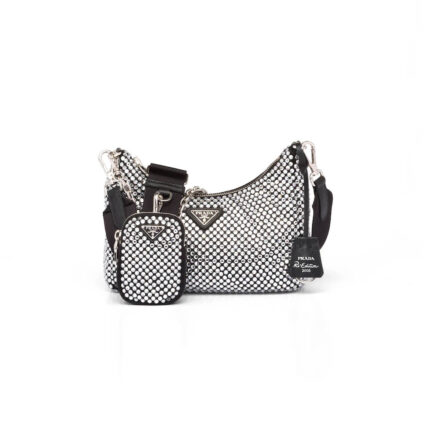 Prada Re-Edition 2005 satin bag with crystals