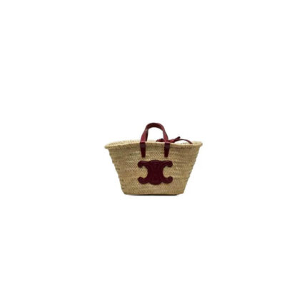 CELINE CLASSIC RAFFIA AND CALFSKIN